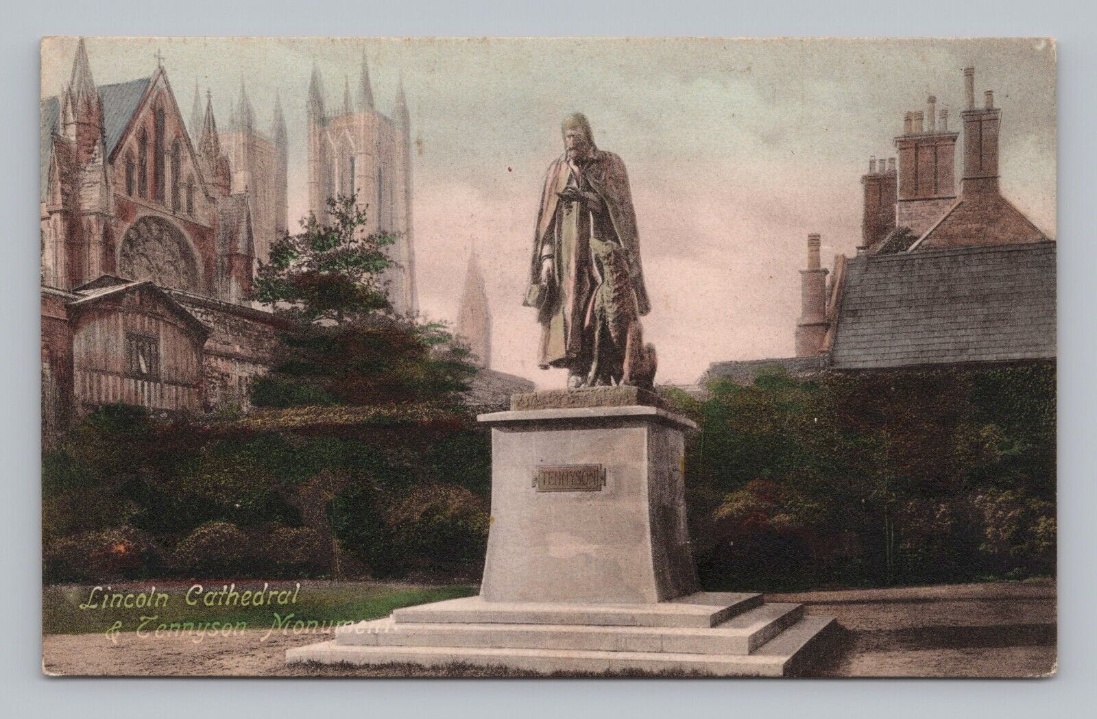 Postcard Lincoln Cathedral & Tennyson Monument England Frith\'s Series