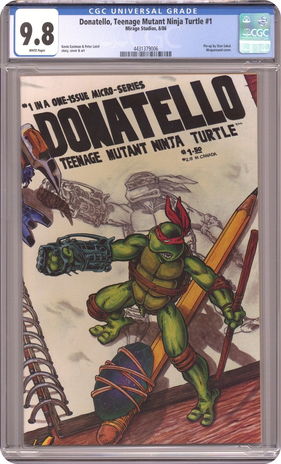 Donatello Teenage Mutant Ninja Turtles #1 CGC 9.8 1986 4431379006