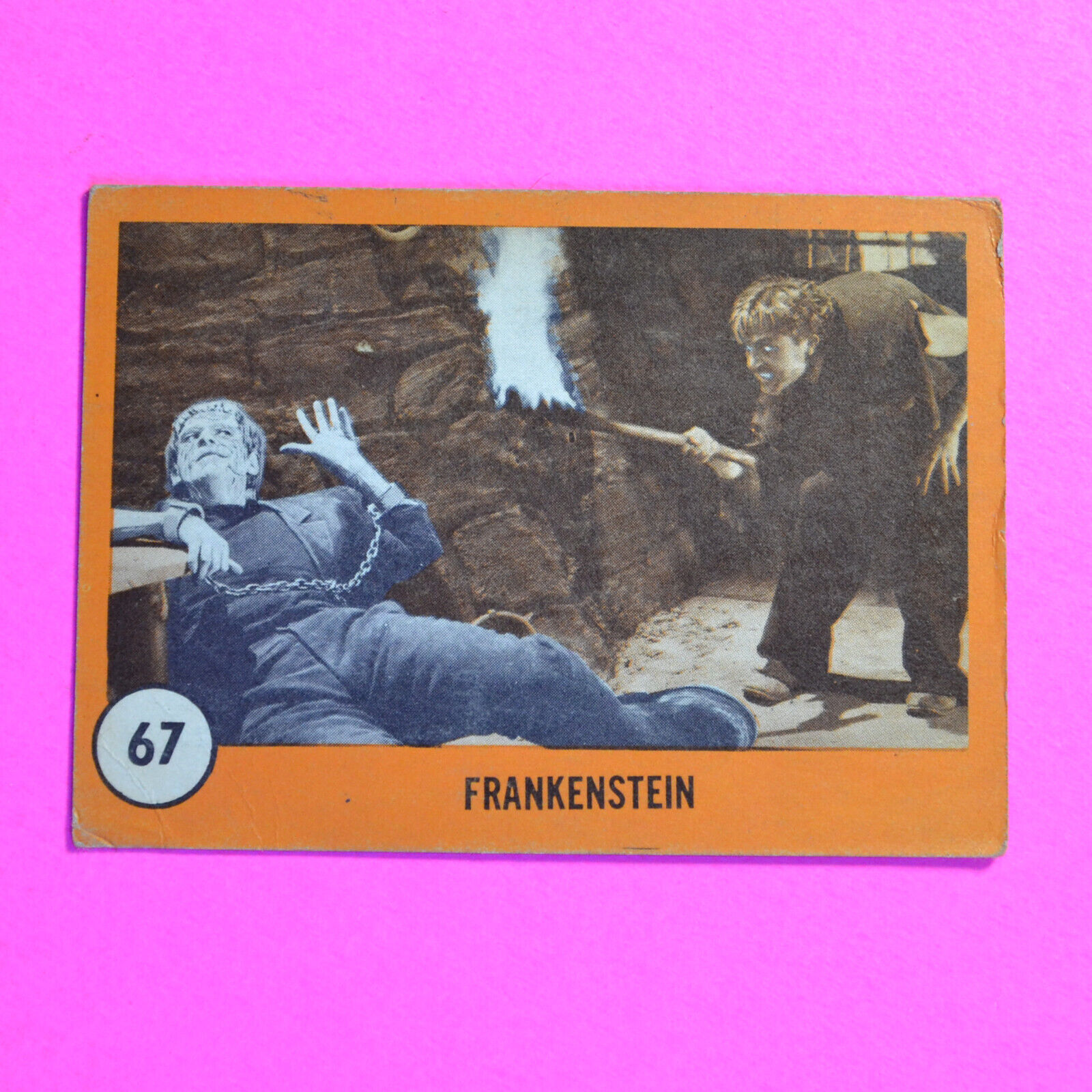 1961 Nu-Cards Horror Monsters Series Orange #67 FRANKENSTEIN VG