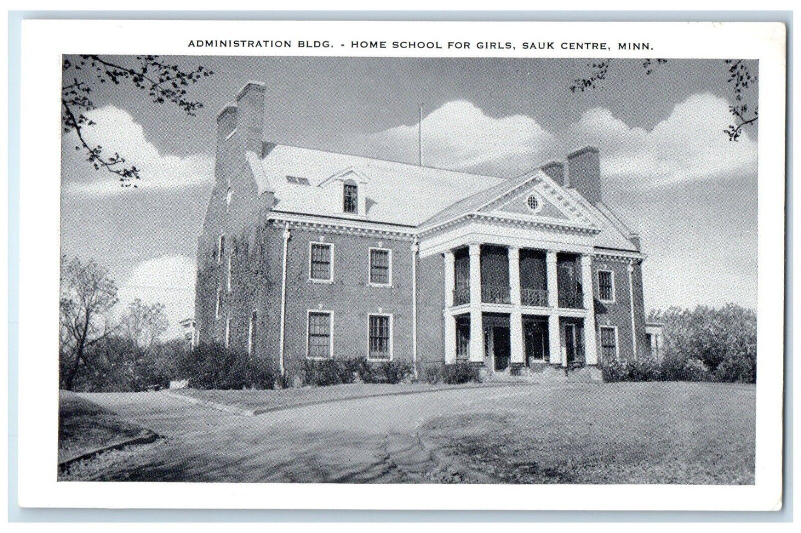 c1950s Administration Bldg. Home School For Girls Sauk Centre Minnesota Postcard