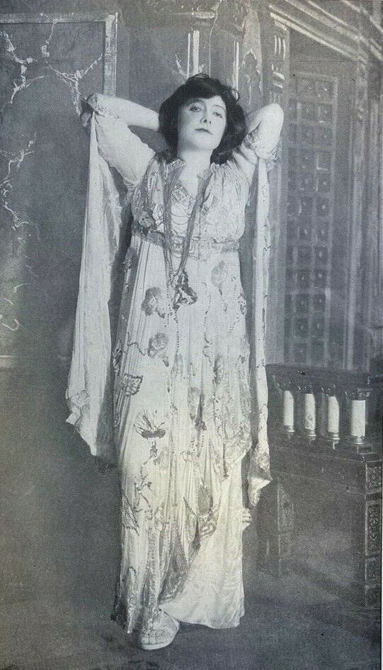 1907 Vintage Magazine Illustration Actress Julia Marlowe in John The Baptist