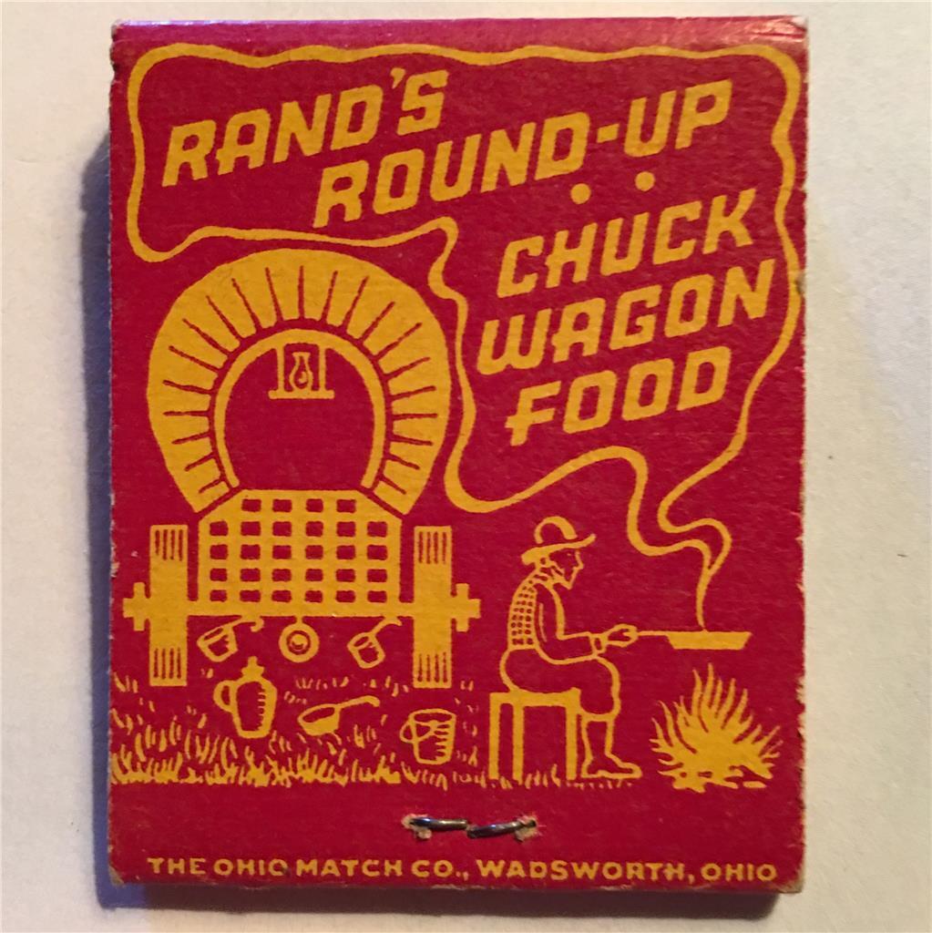 Vtg Rand’s Round Up Chuck Wagon Matchbook Los Angeles, CA Restaurant MCM Full