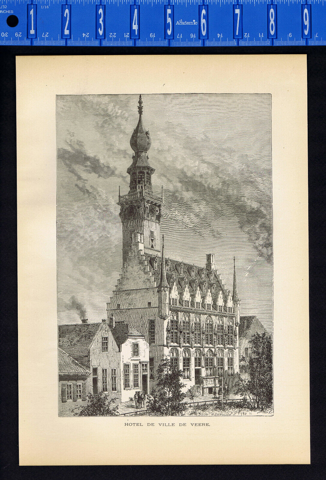 Hotel de Ville de Veere Town Hall Netherlands Walcheren Zeeland - 1887 Print