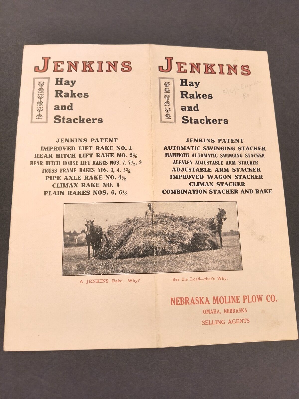 1910s Jenkins Hay Rake And Stacker Sales Brochure Missouri Farm Advertising 