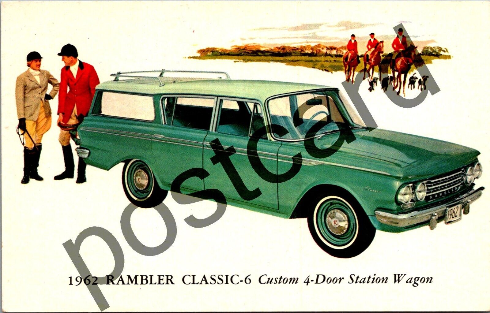 1962 RAMBLER CLASSIC 6 Station Wagon, Tracy Motors advertising postcard jj303