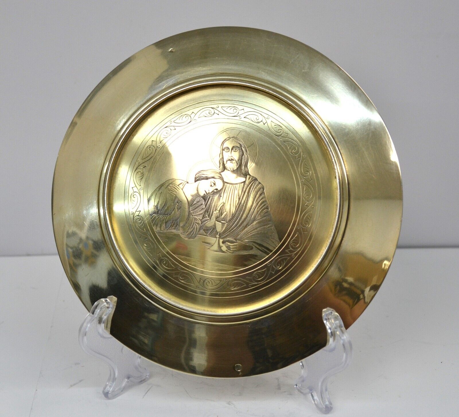 Nice Antique All Sterling Silver Paten for your Chalice, Jesus Communion (PT182)