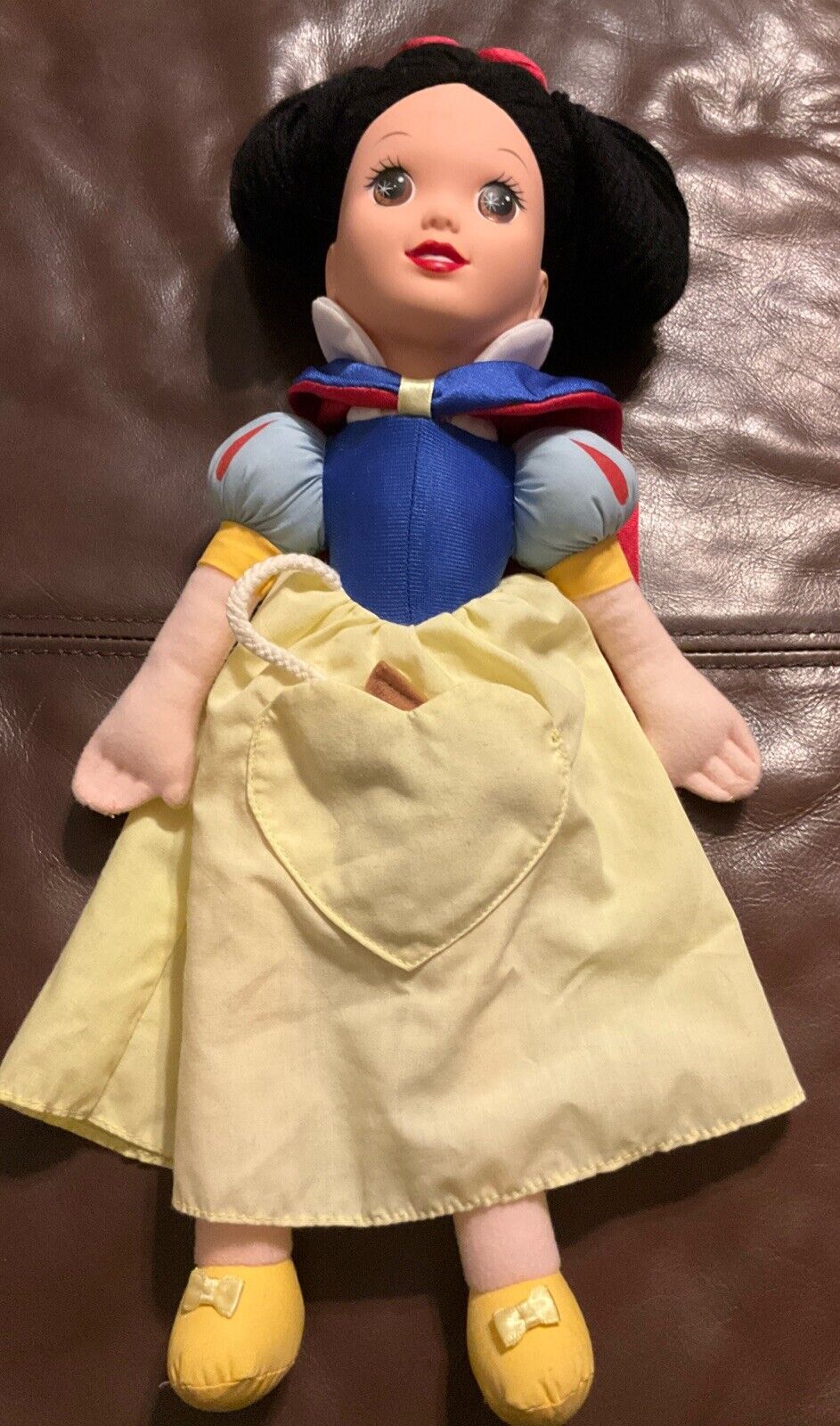 Vintage 1993 Disney Princess Snow White Stuffed Plush Doll Mattel Yellow Dress