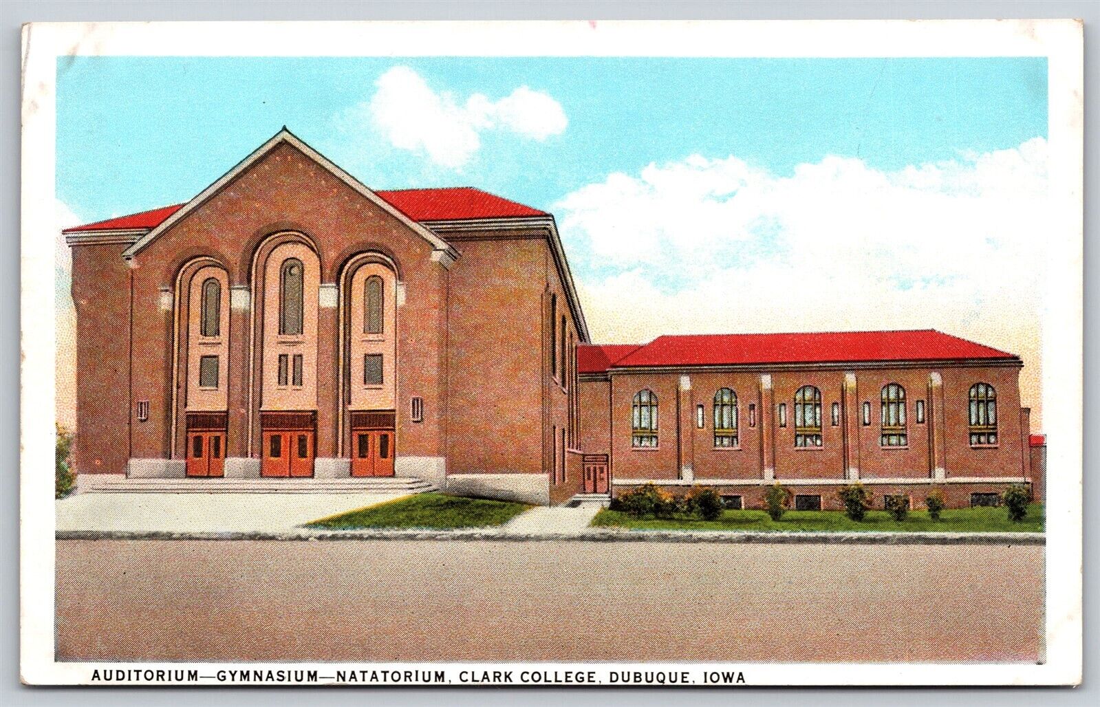 Postcard Auditorium Gymnasium Natatorium, Clark College, Dubuque, Iowa A88