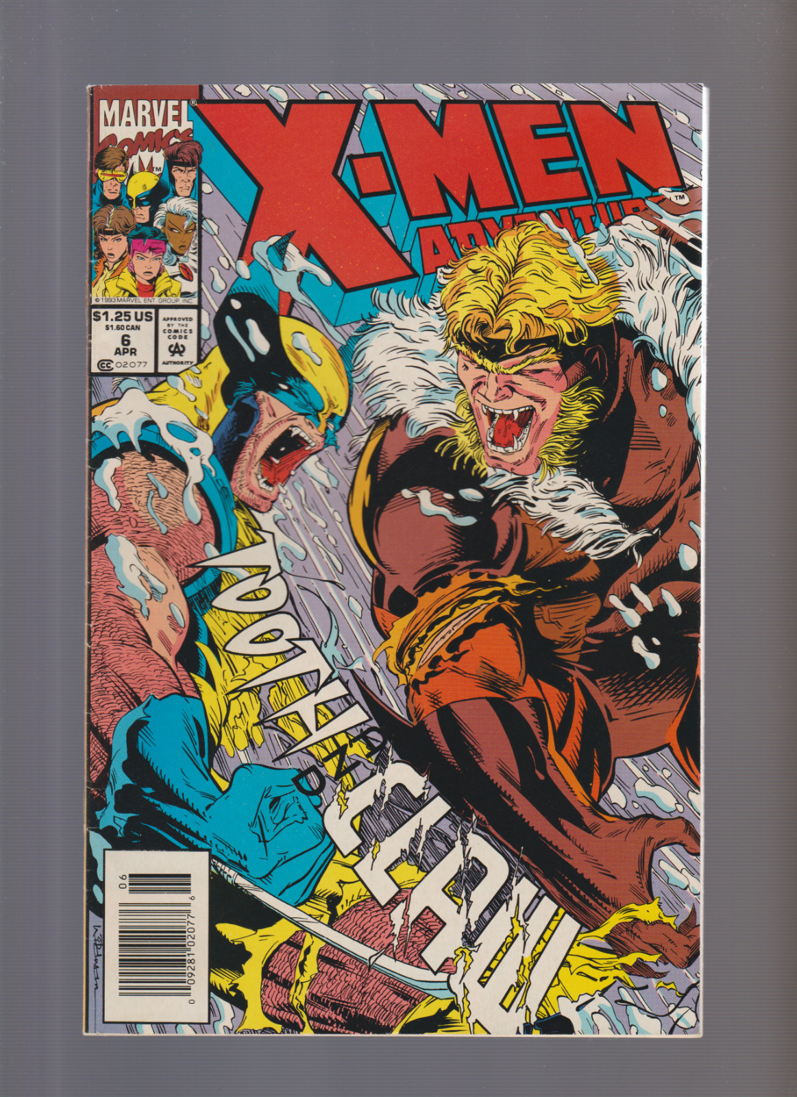 X-Men Adventures FOX TV #6 (1993) NEWSSTAND CLASSIC WOLVERINE VS SABRETOOTH