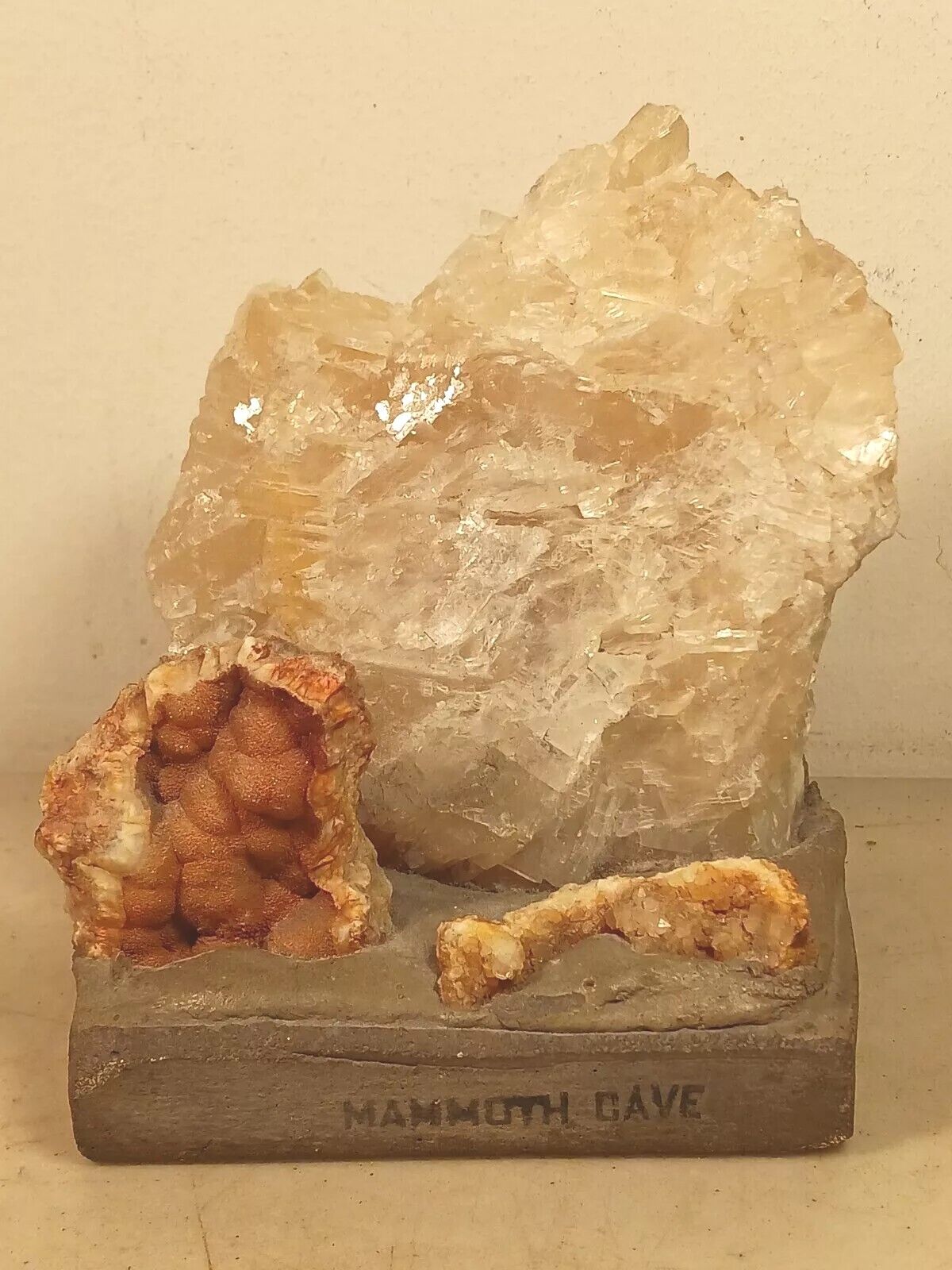 Rare Pre-1941 Mammoth Cave Souvenir Crystal Onyx Mineral Specimen