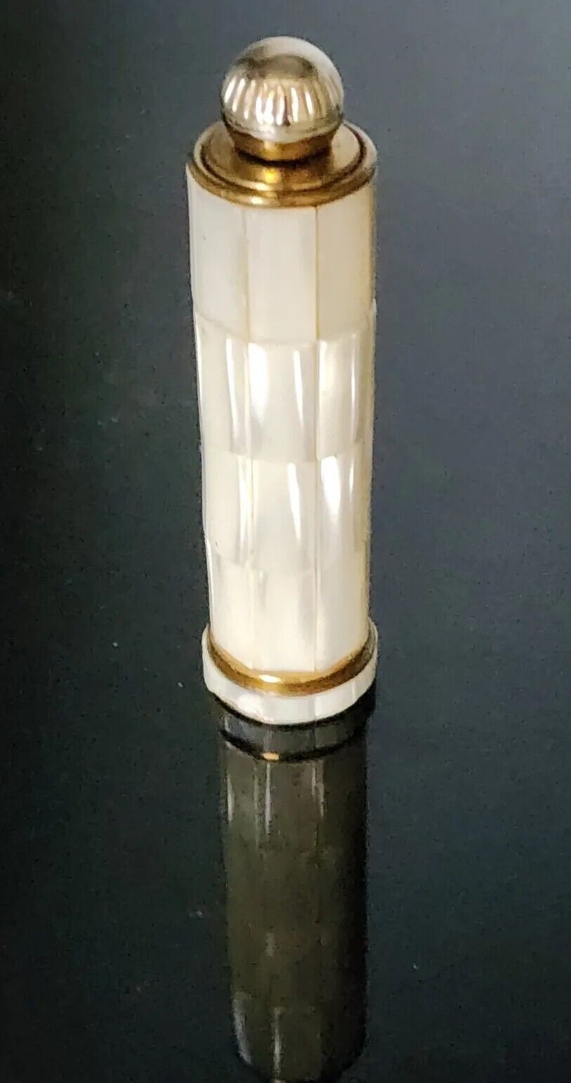 Vintage Mosaic Mother Of Pearl Perfume Bottle 1950s Superb Condition
