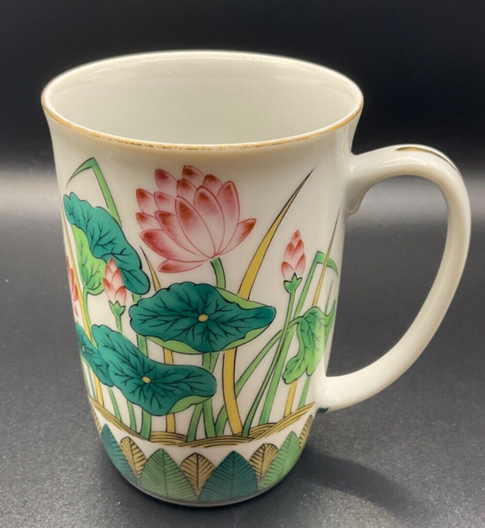 Vintage Takahashi San Francisco Porcelain Coffee Mug / Cup Flower Floral  