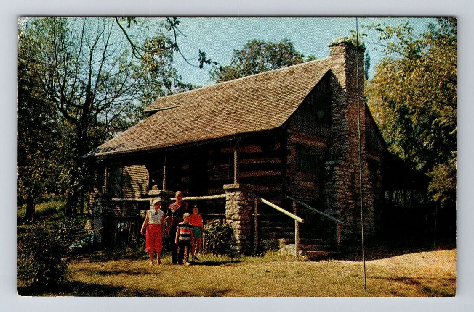 Kansas City MO-Missouri, Outside Old Matt's Cabin, Vintage Postcard