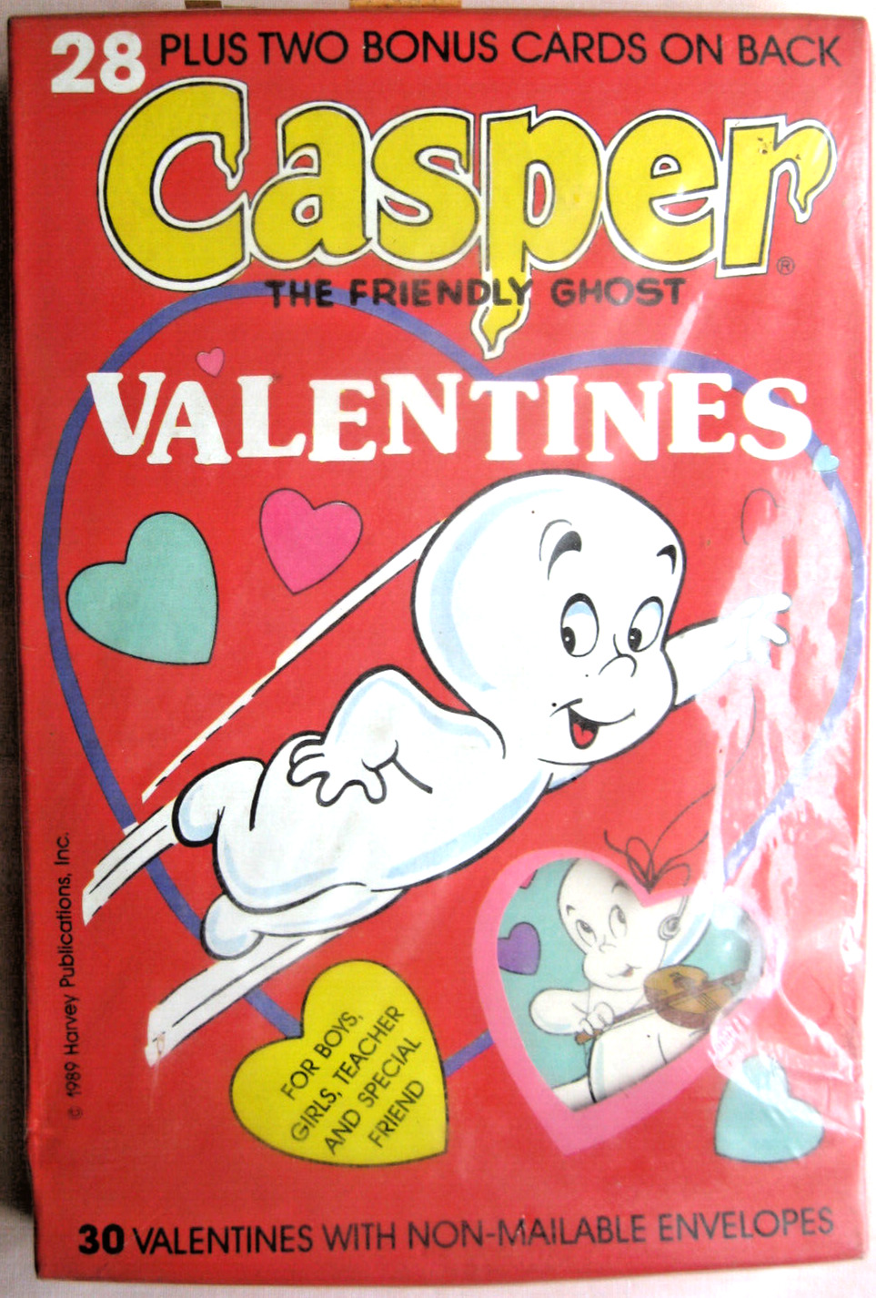 1989 CASPER The Friendly Ghost VALENTINES Sealed in box  28 +2 Bonus. Price Tags