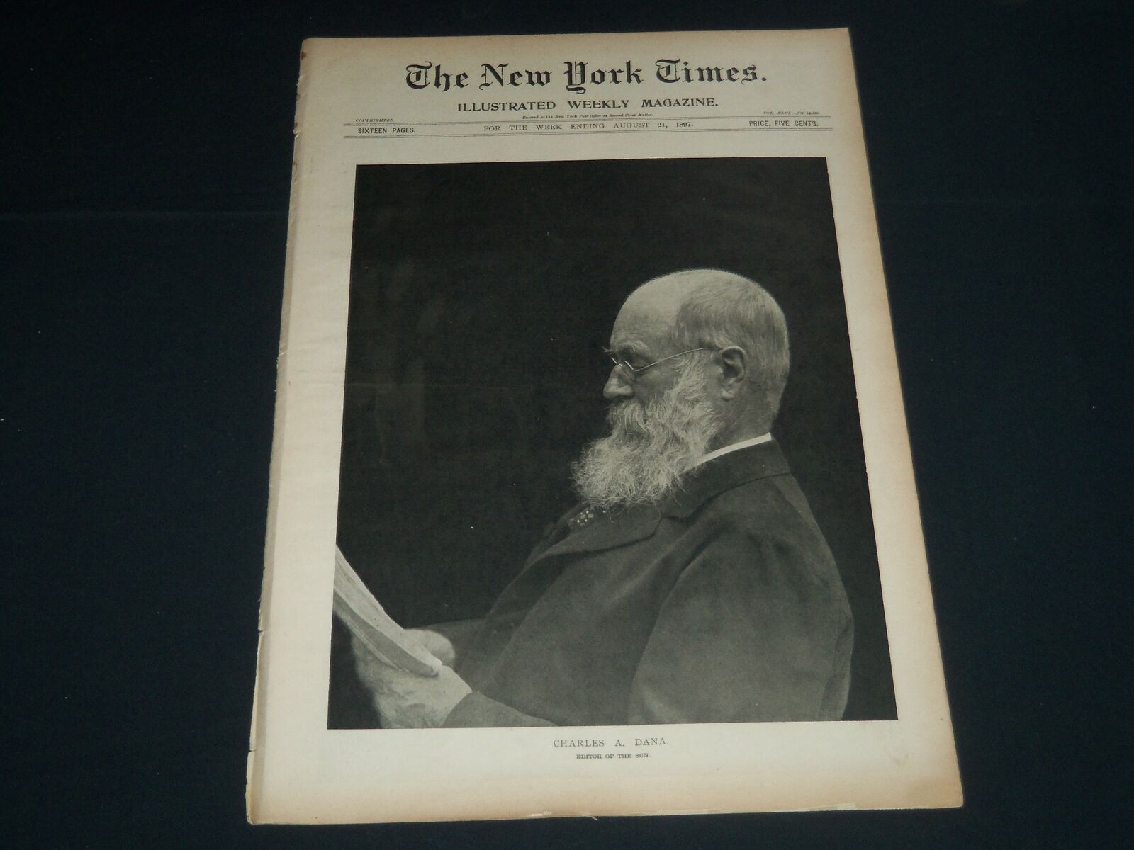 1897 AUGUST 21 NEW YORK TIMES ILLUSTRATED MAGAZINE - CHARLES A.- DANA NP 3869