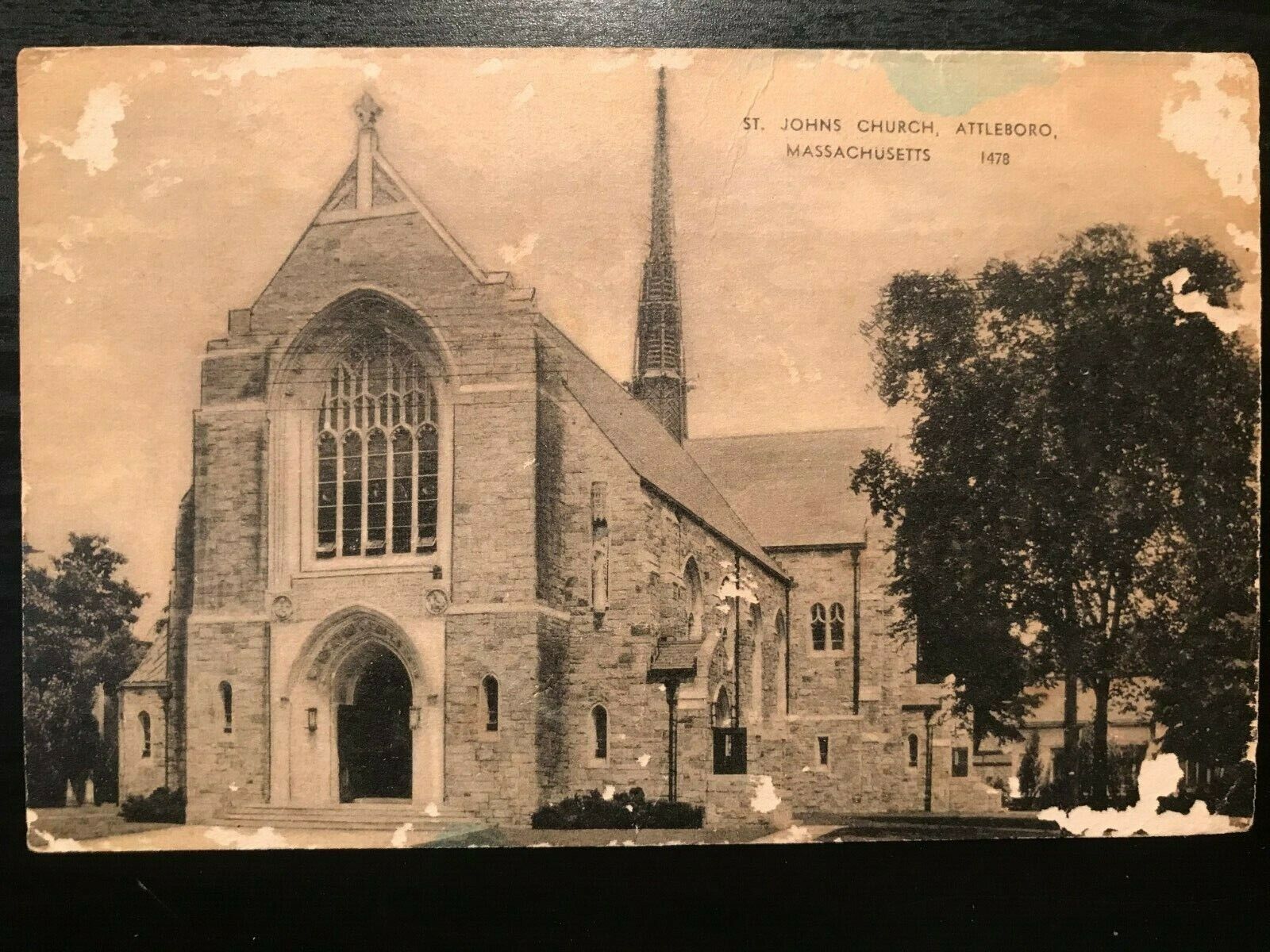Vintage Postcard 1954 St. John\'s Church, Attleboro, Massachusetts (MA)