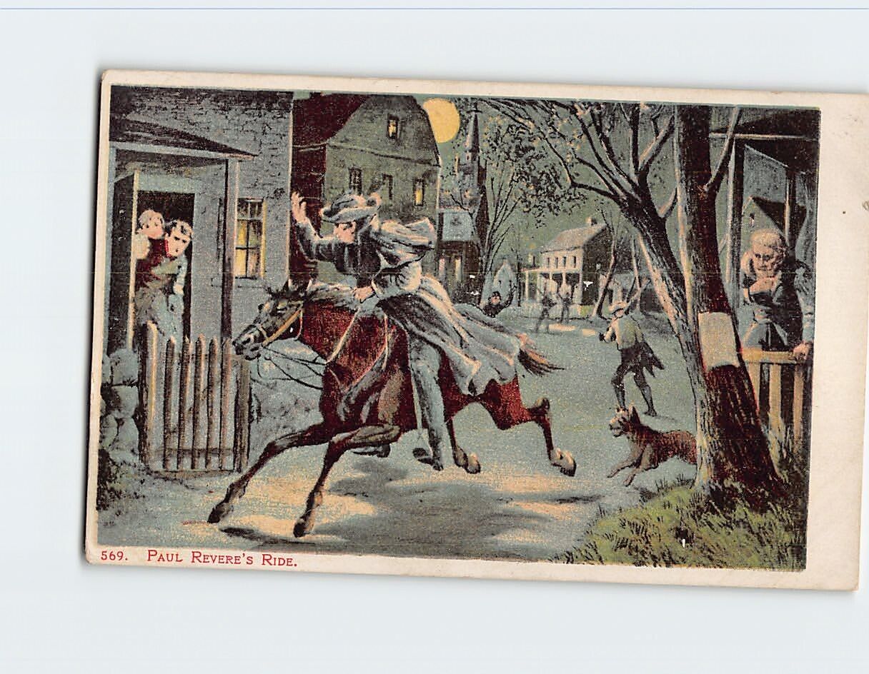 Postcard Paul Revere's Ride USA