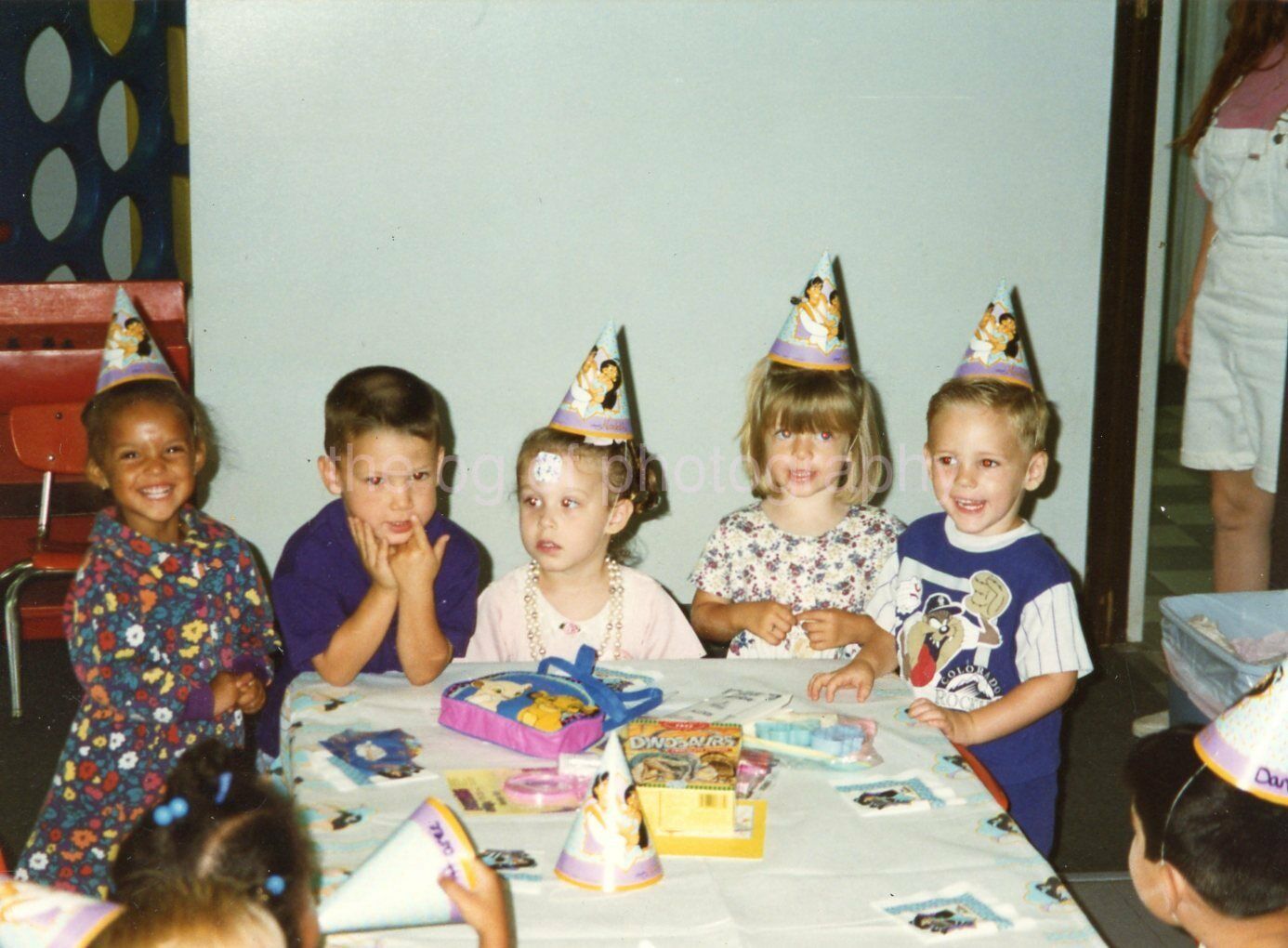 Birthday Party FOUND PHOTOGRAPH Color KIDS Original VINTAGE Snapshot 25 52 R