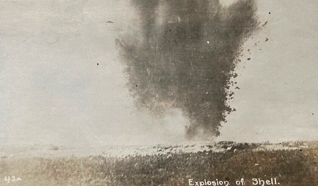 RARE WW1 EXPLODING SHELL NEAR BATTLE OF SAINT MIHIEL 1918 PHOTO