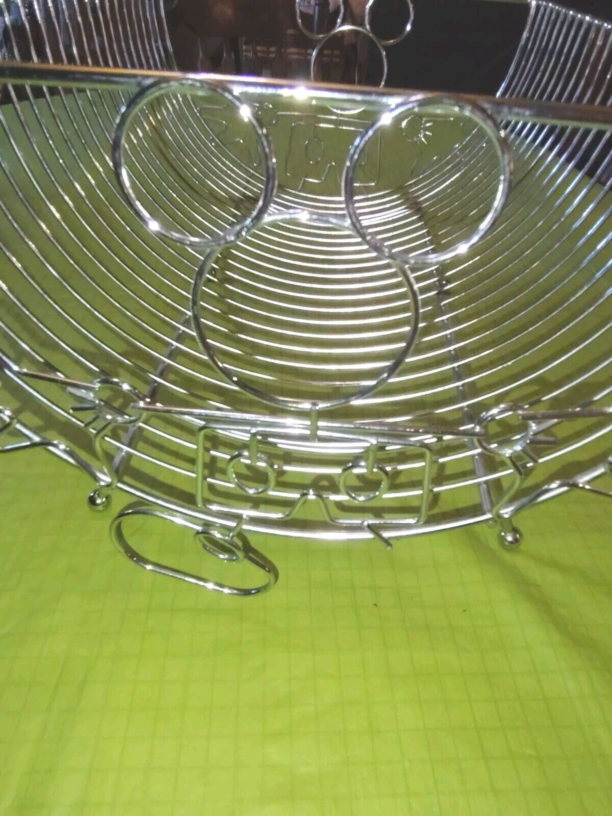 Disney Vintage Mickey Mouse Dish Rack Outline Wire Metal Chrome Finish