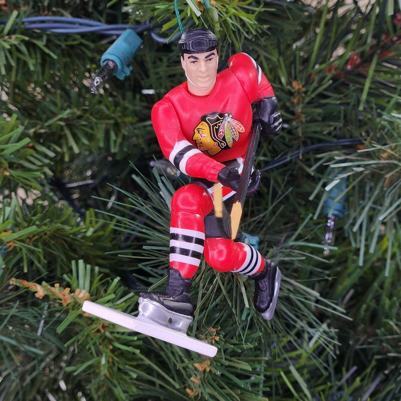 Chris Chelios Chicago Blackhawks Hockey Xmas NHL Tree Ornament Holiday Jersey #7