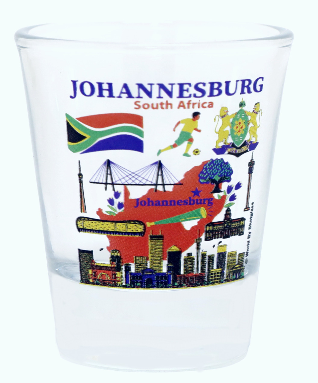 JOHANNESBURG SOUTH AFRICA LANDMARKS AND ICONS SHOT GLASS SHOTGLASS
