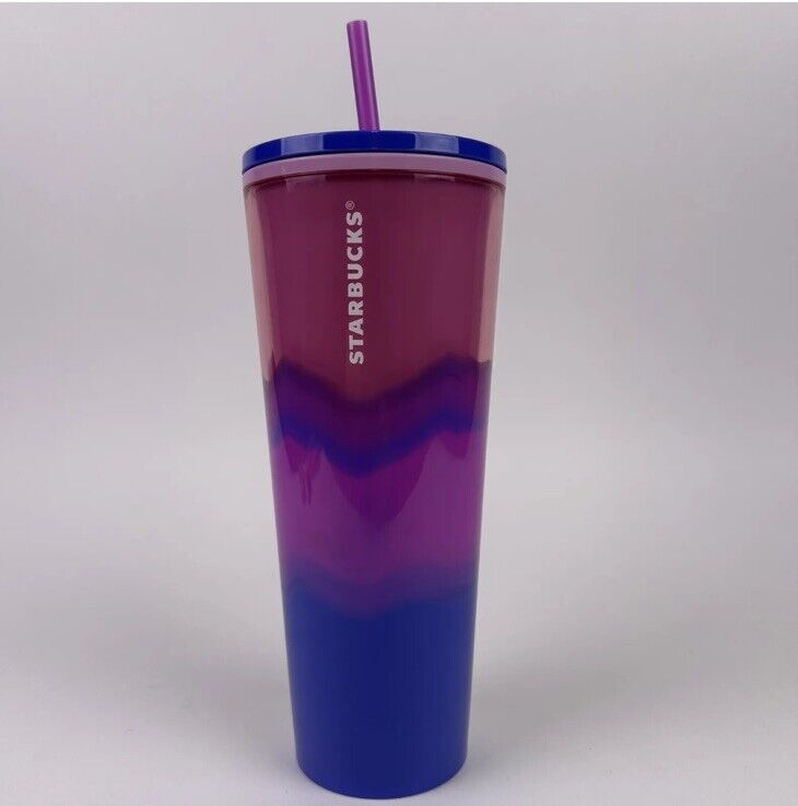 Starbucks Summer 2021 Color Wave 24oz Venti Cold Tumbler Pink Purple Blue