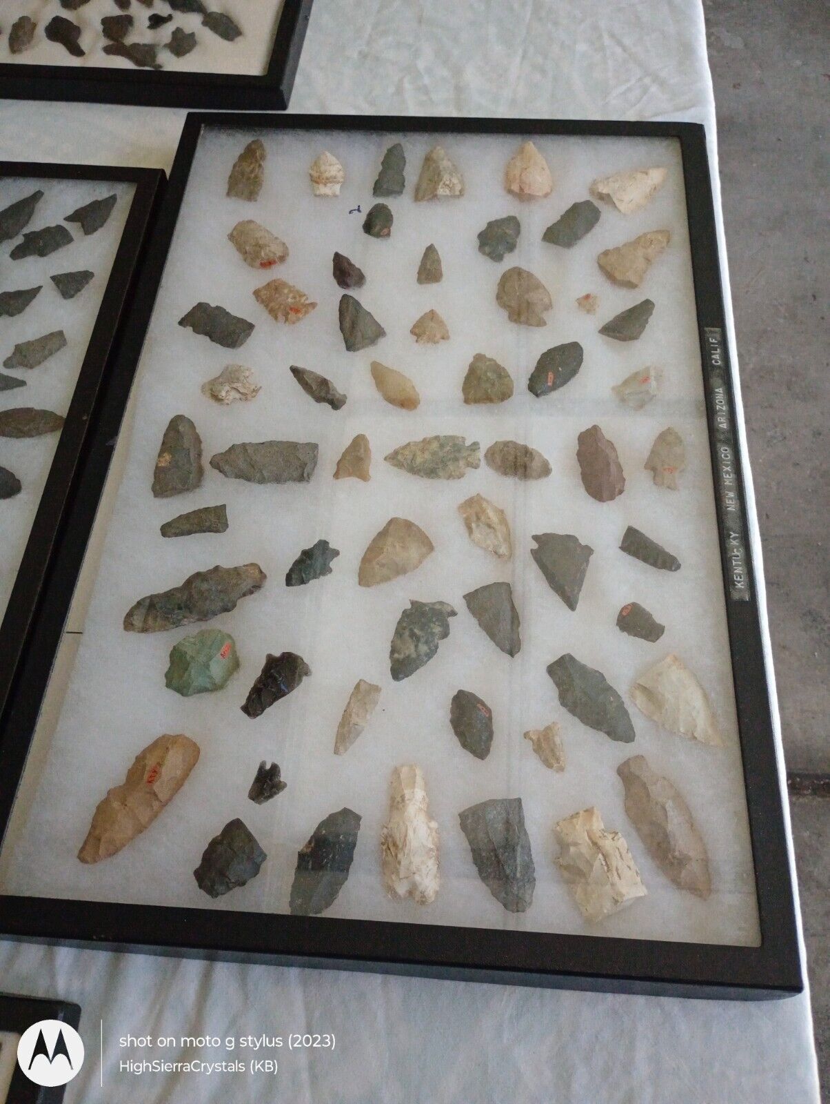 🔥 FRAMED ARROWHEADS  COLLECTION CA PAUITE TRIBE NATIVE AMERICAN AUTHENTIC 