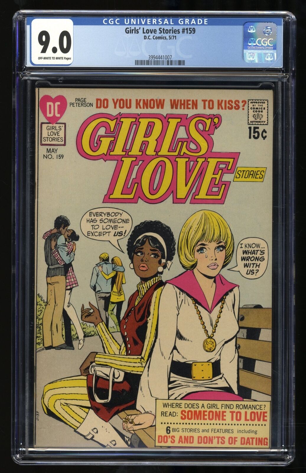Girls\' Love Stories #159 CGC VF/NM 9.0 Off White to White 2nd Highest Graded