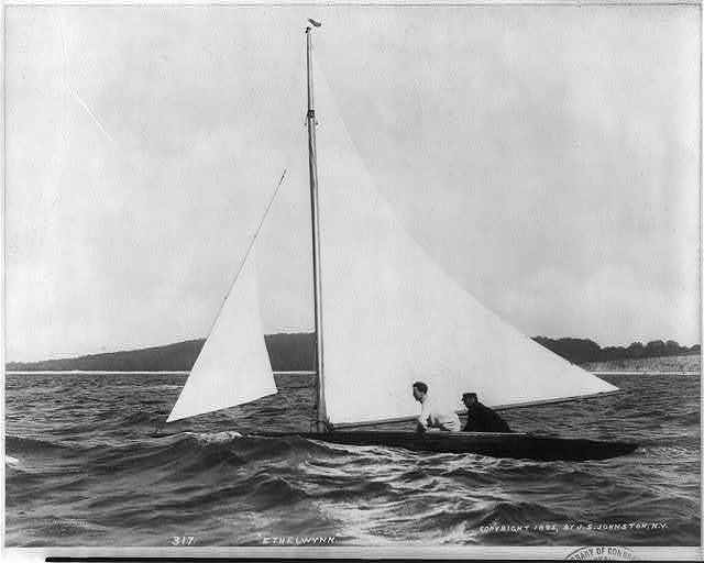 Photo:Ethelwynn,Sailboat with two men in it,c1895,JS Johnston