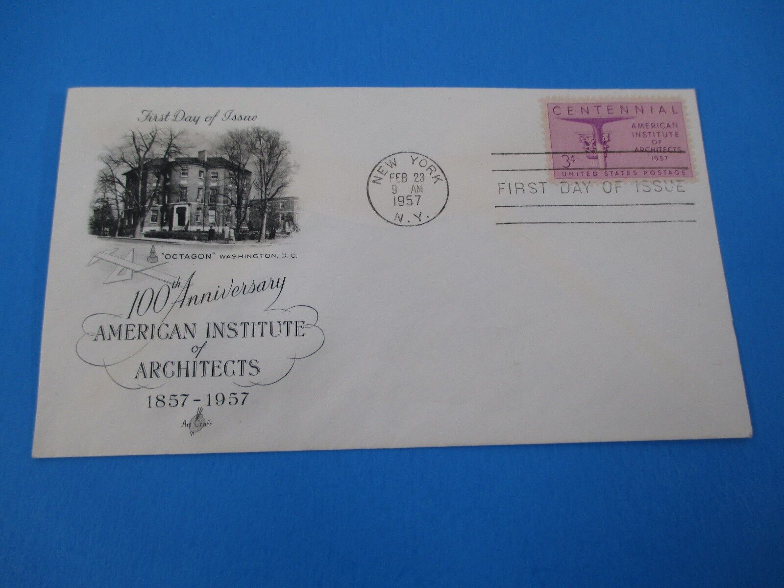 1957 100th Anniversary American Institute Of Architects 1857 New York FDC S2892
