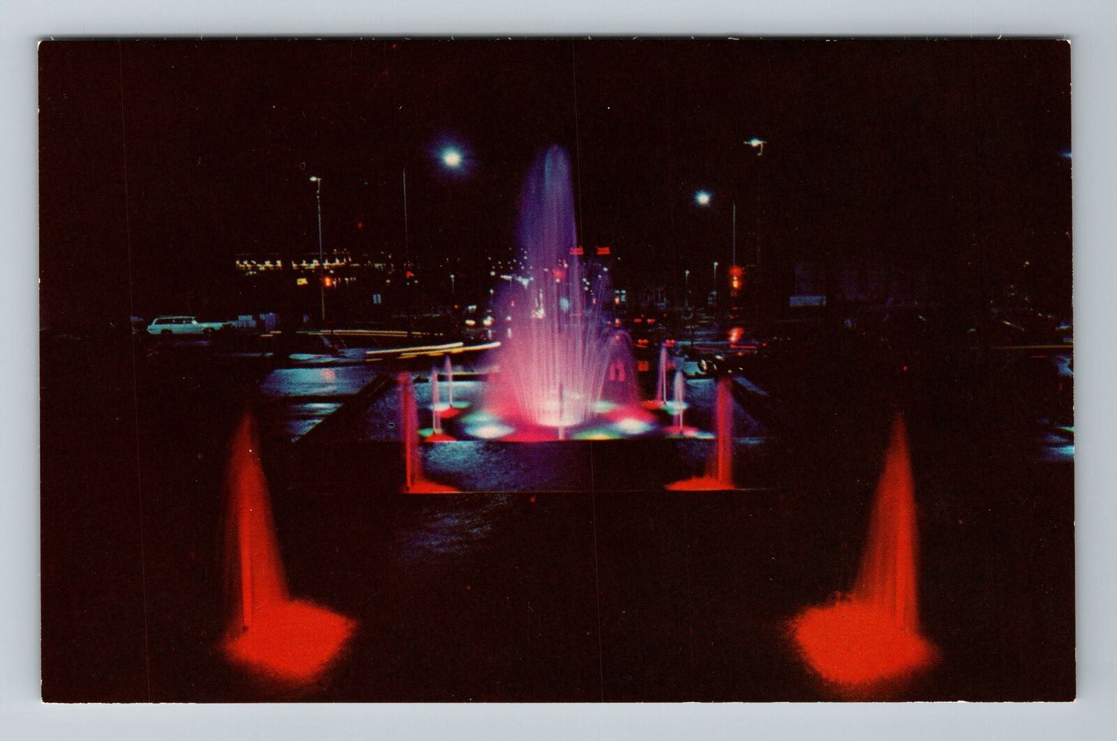 Duluth MN-Minnesota New Civic Center Fountain By Night Antique Vintage Postcard