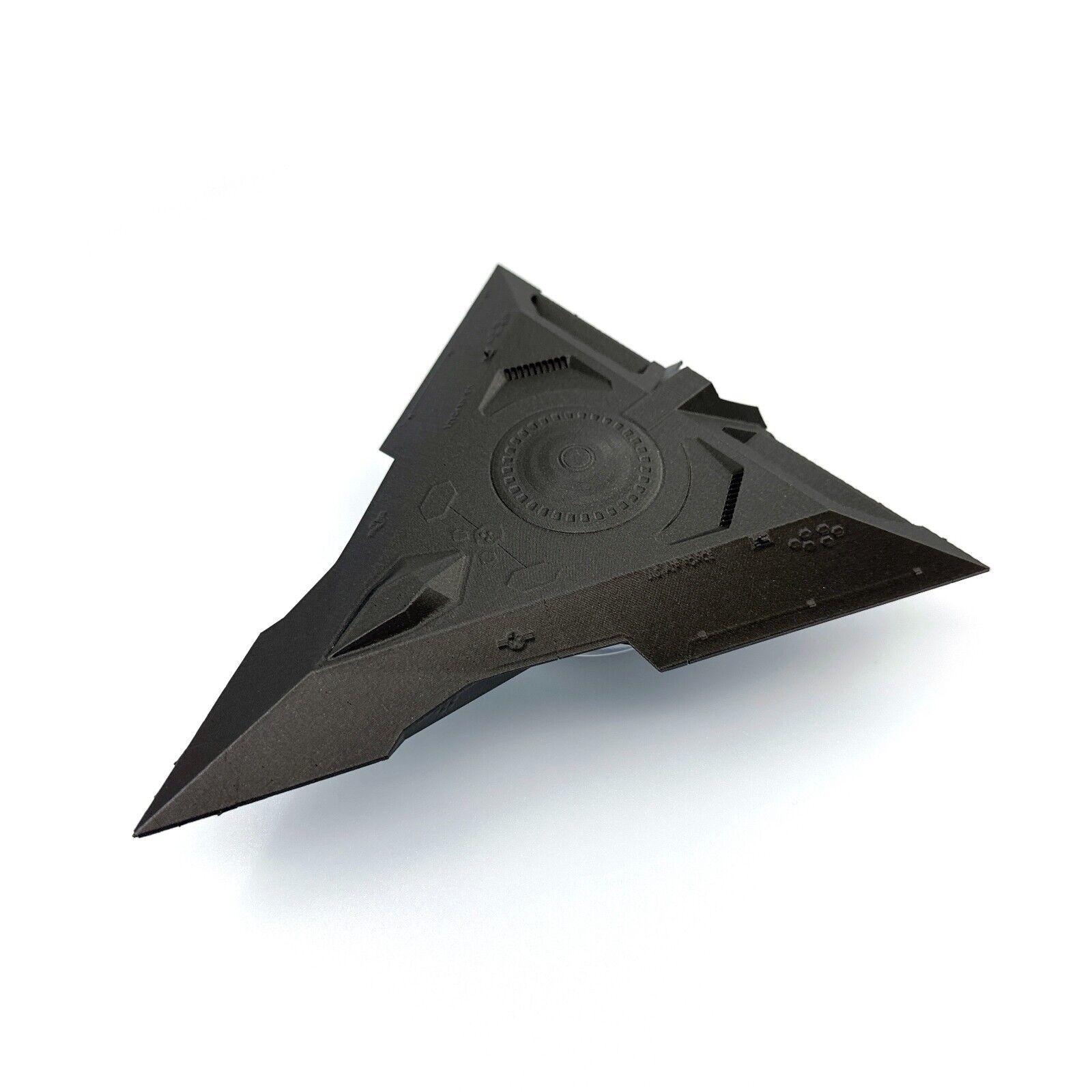 TR-3B Black Manta UFO/UAP Inspired 3D Printed Model - Iron Gray Metallic