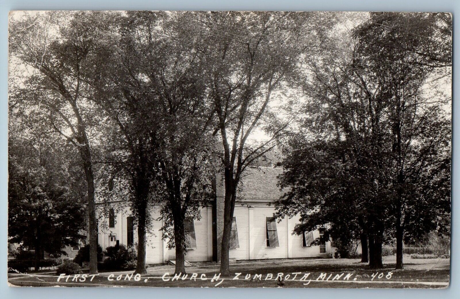 Zumbrota Minnesota MN Postcard RPPC Photo First Cong. Church c1950's Vintage