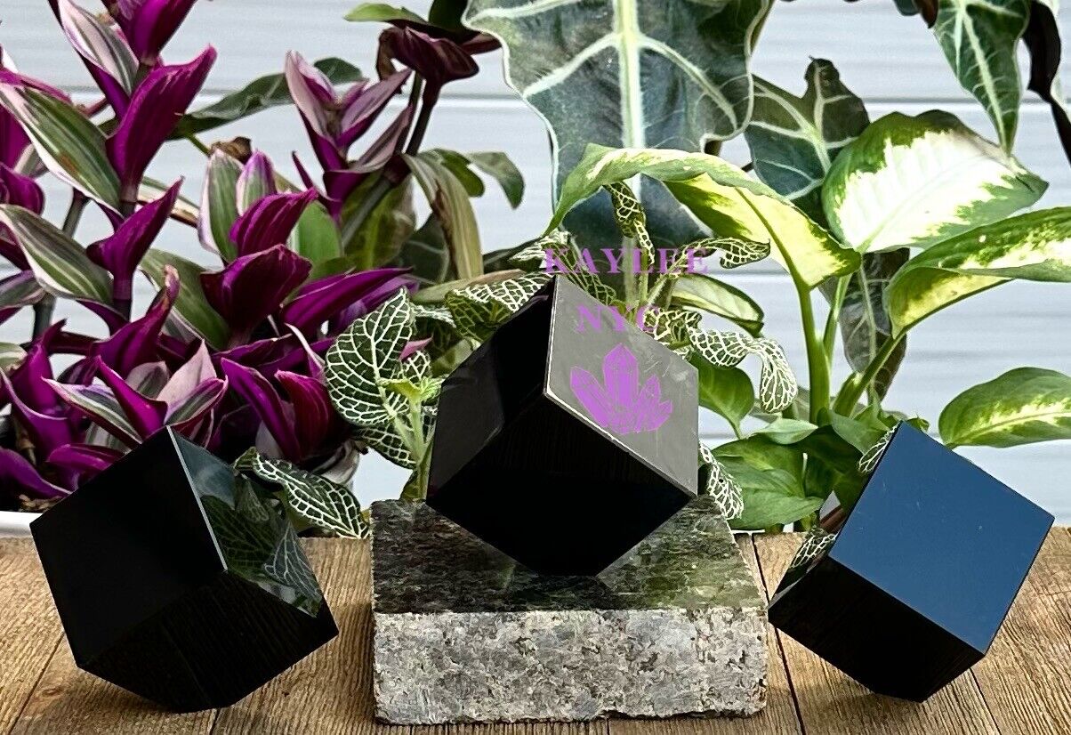 Wholesale Lot 3-4 PCs Natural Black Obsidian Cube Healing Energy