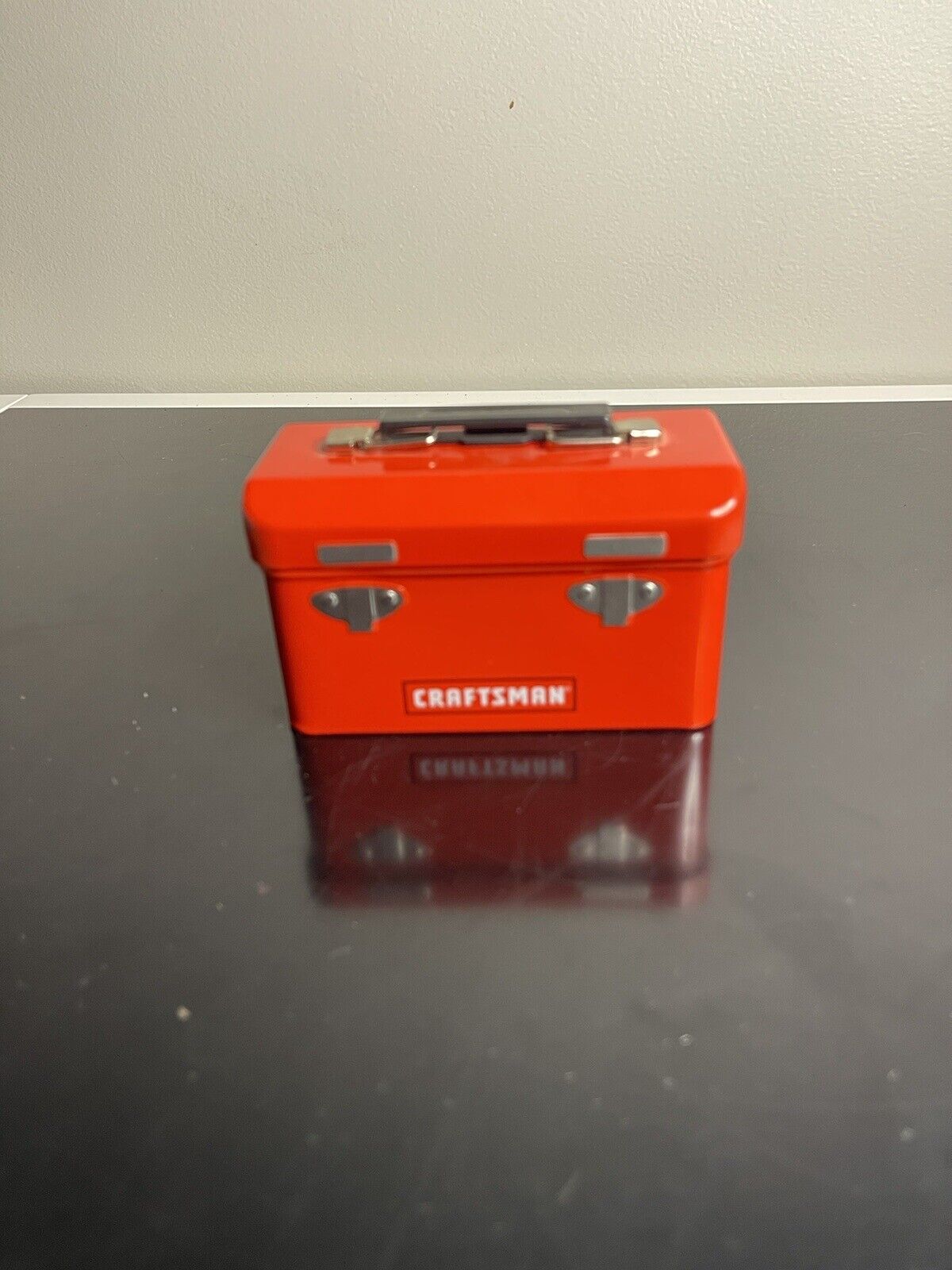 Craftsman Mini Miniature Tool Box *Red Tin Metal 4\
