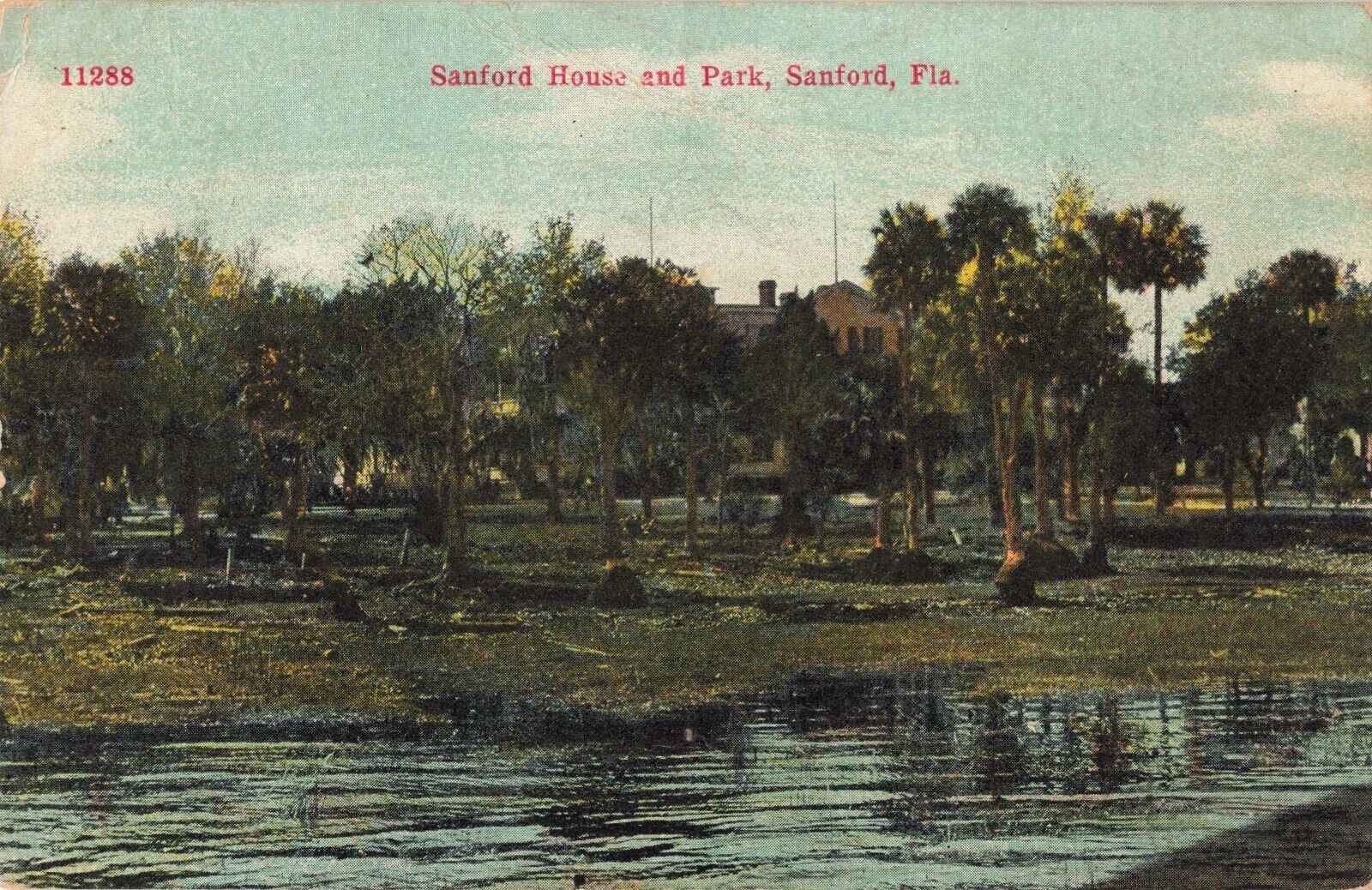 Sanford House & Park Sanford Florida FL c1910 Postcard