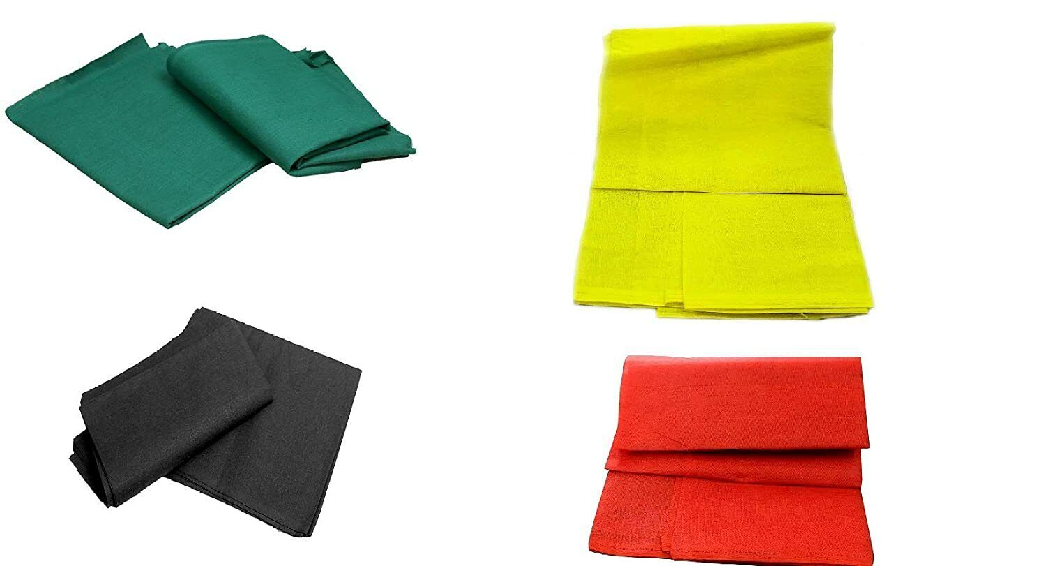 Pooja Cloth Sawa Meter Kapda for Chowki Table Red/Green/Yellow/Black 1 pcs Each