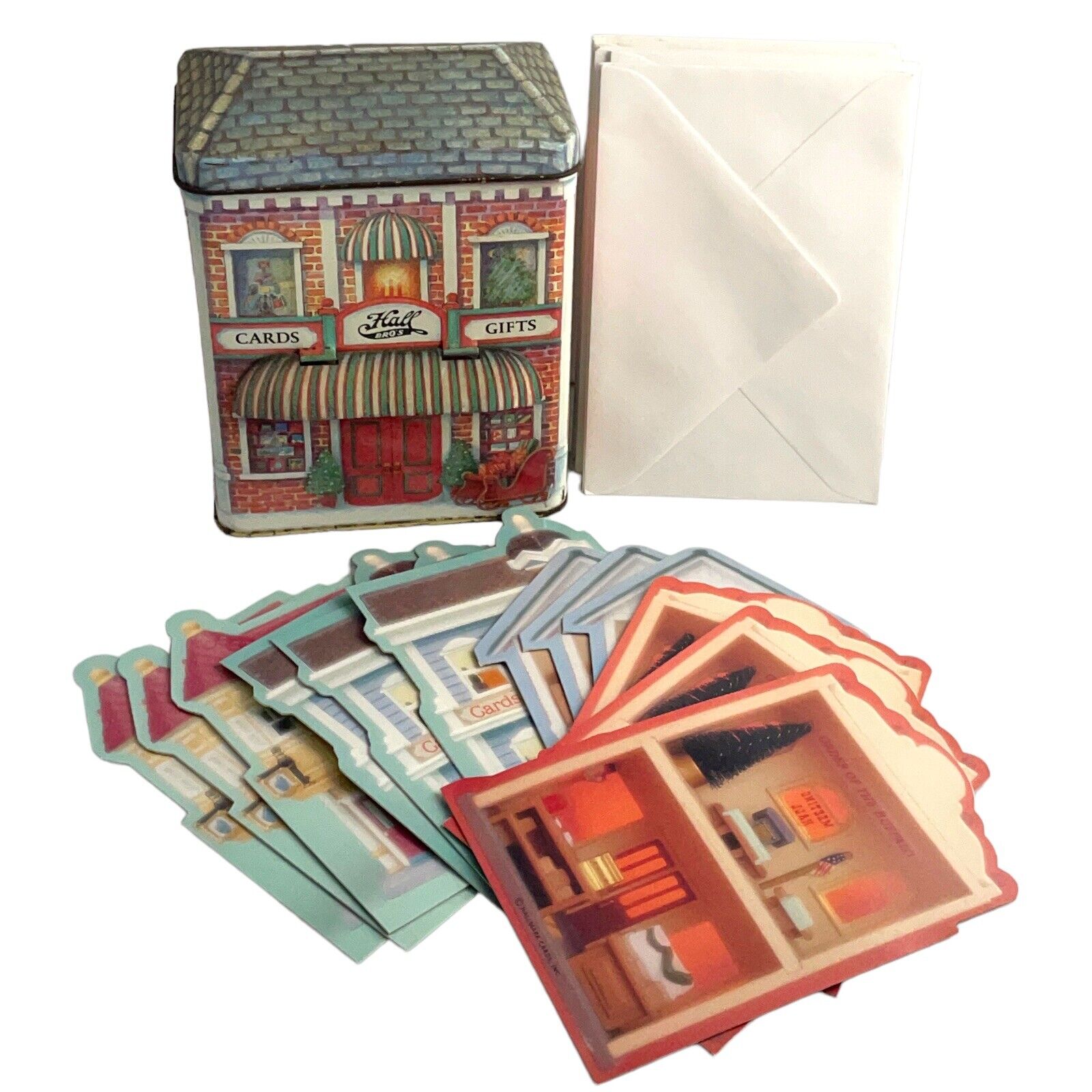 Hall Bro\'s Tin Box 85th Anniversary House & Gift Shop WITH 12 CARDS & ENVELOPES
