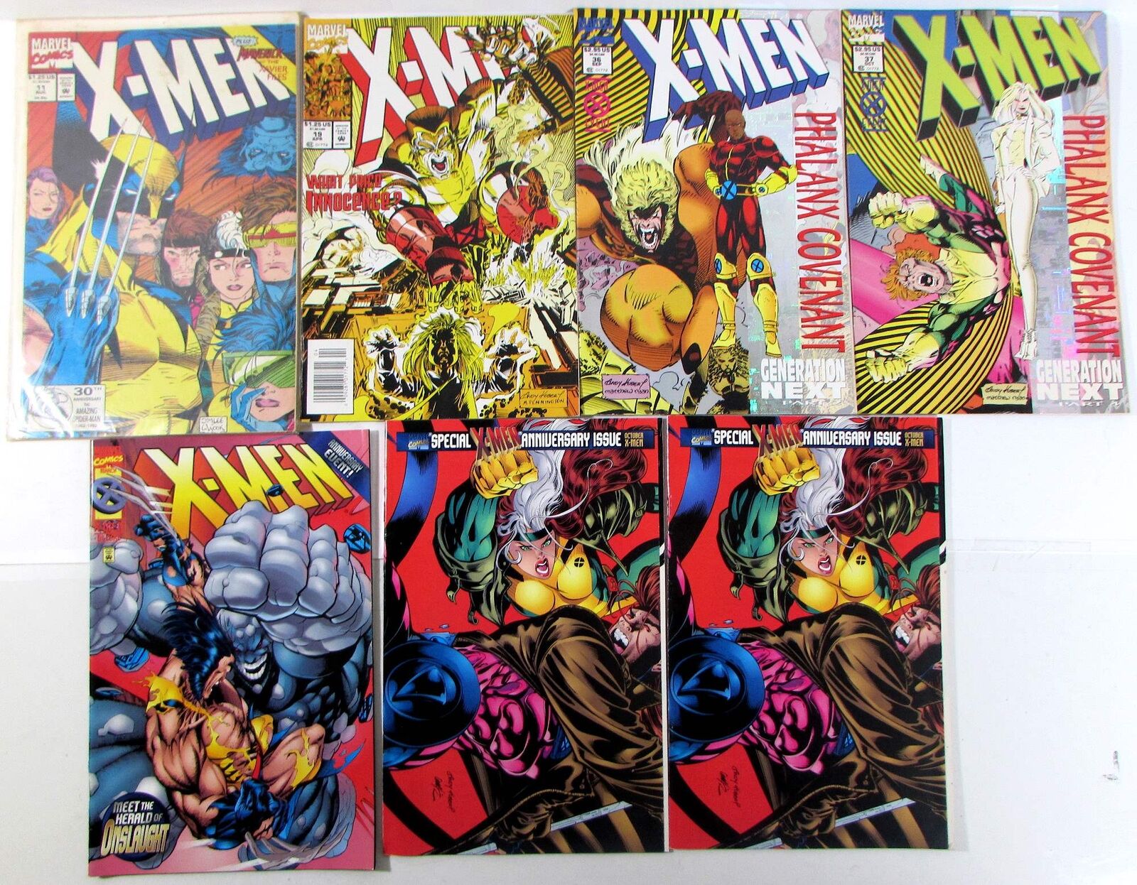 X-Men Lot of 7 #11,19,36,37,50,45 x2 Marvel Comics (1992) 1st Print Comic Books