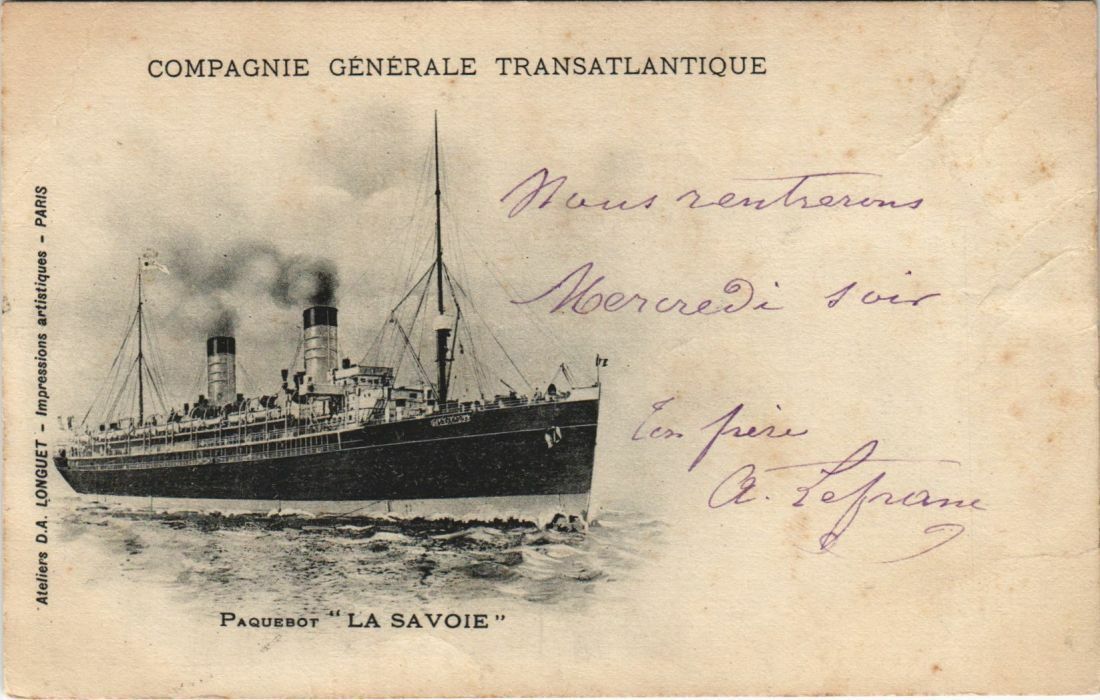 CPA AK liner La Savoie - Cie Gle Transatlantic SHIPS (1206412)