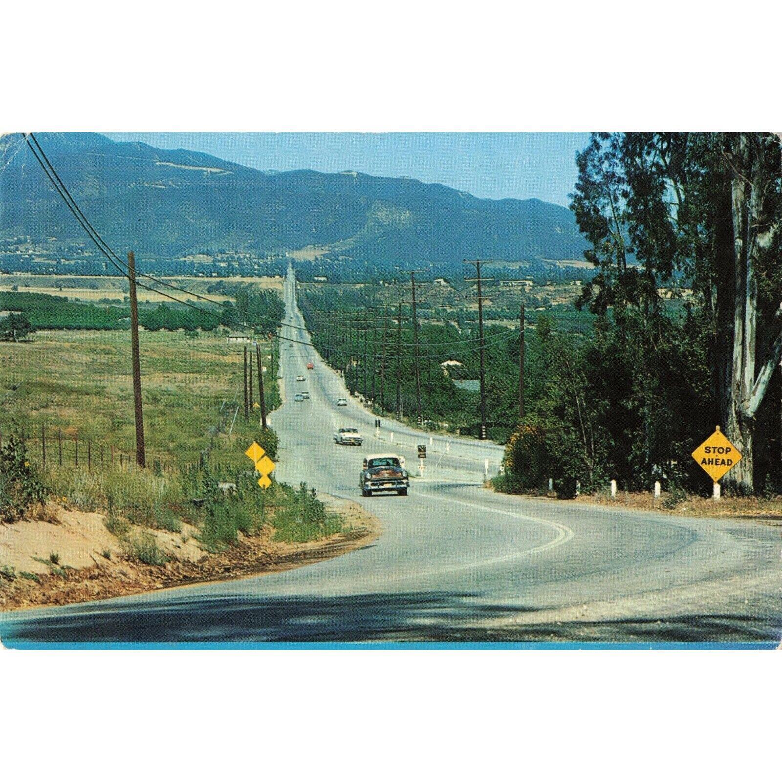 1950\'s Sand Canyon Road Yucaipa Blvd. California Postcard 2R3-177