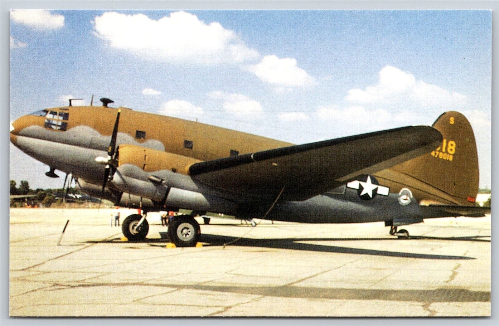 Postcard Curtiss C-46D Commando military aircraft S139