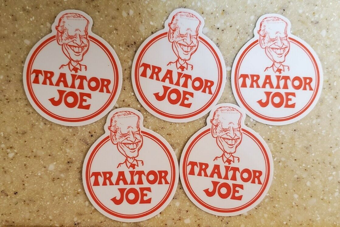 TRADER JOE'S parody 😆 Stickers Lot 5 Traitor Joe Beijing Biden Anti Biden 