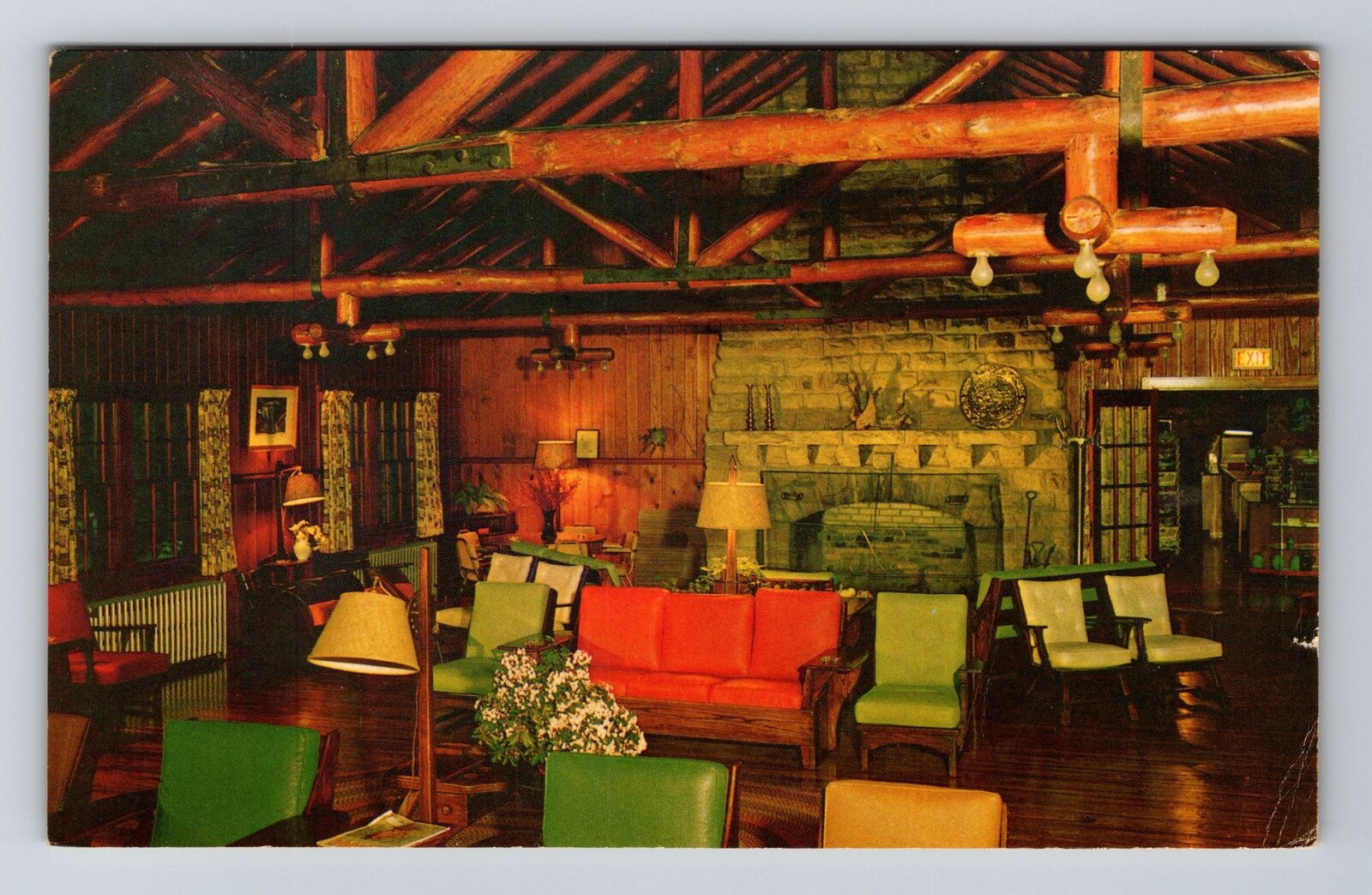 Corbin KY-Kentucky Interior View Lounge at DuPont Lodge c1965 Vintage Postcard