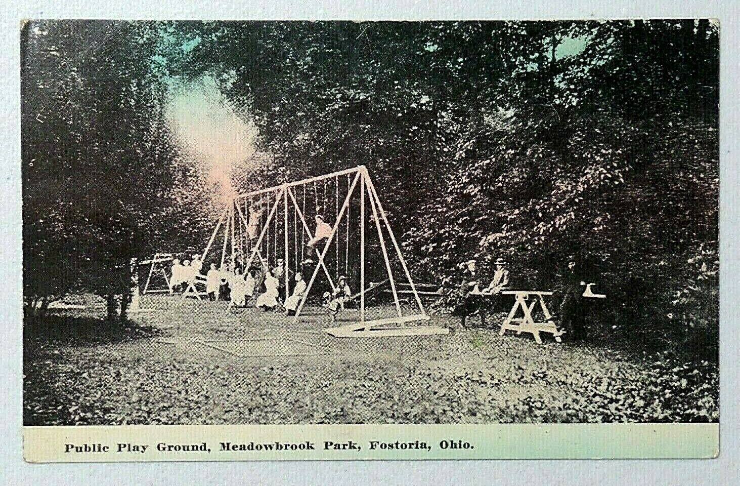 Public Play Ground Meadowbrook Park Fostoria Ohio Divided Back Postcard 8569