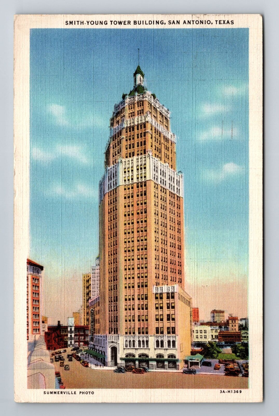 San Antonio TX-Texas, Smith Young Tower Bldg. c1935 Antique Vintage Postcard