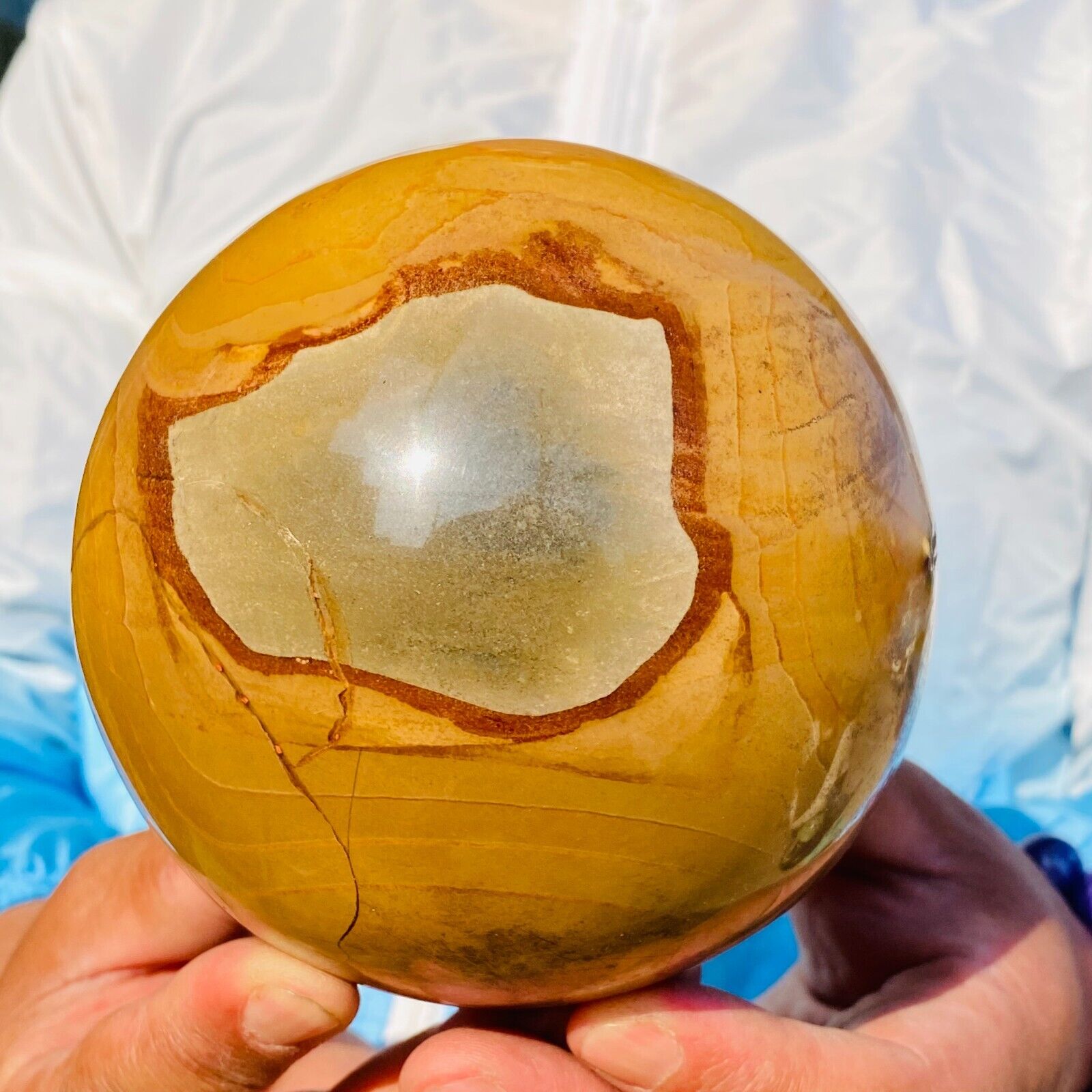 4.41Lb Large Natural Colourful Ocean Jasper Quartz Crystal Sphere Ball Healing