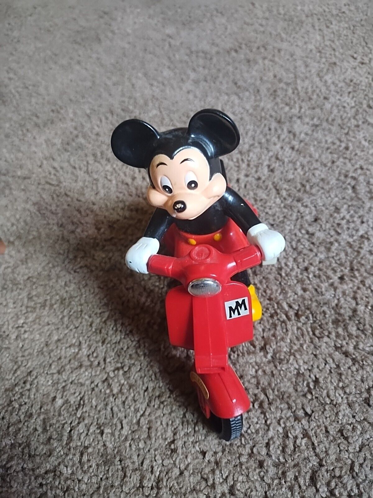 1982-3 Mickey Mouse Red Scooter & VW Wind- Up Toy Fi Masudaya Japan Disney
