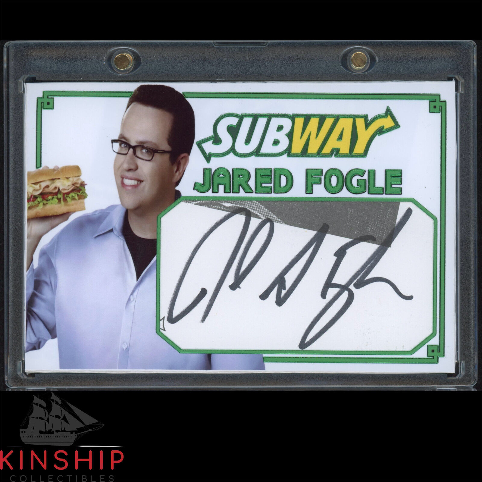 Jared Fogle signed Cut Custom Card JSA COA Rare Auto Subway Z1683